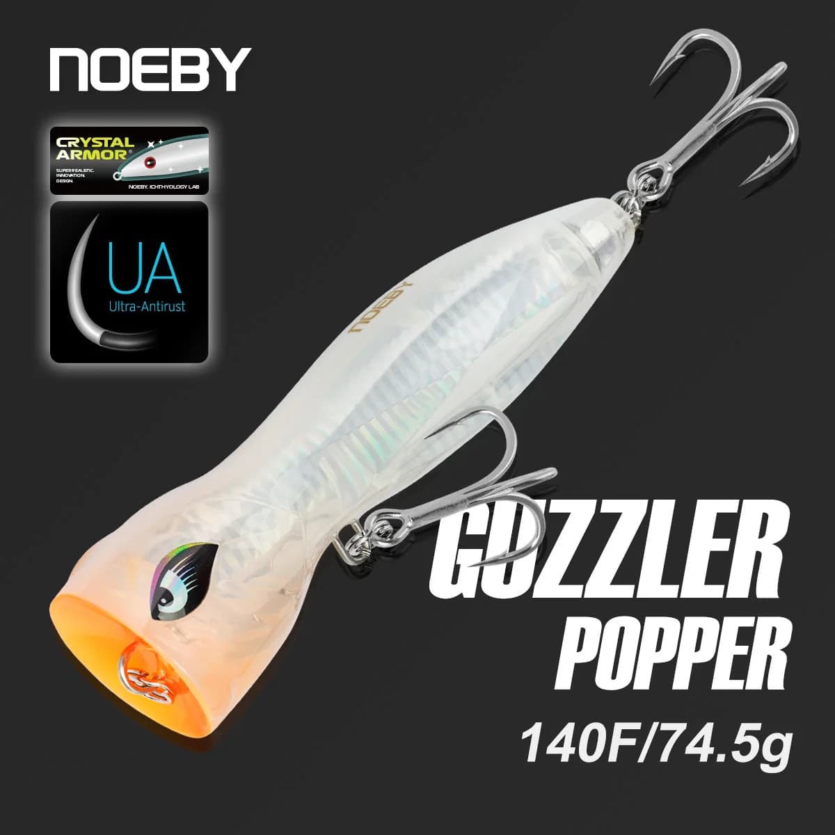 Noeby Popper Richiamo di Pesca 140mm 75g Topwater Big Spalsh Wobbler Rinforzato Artificiale Esca Dura Mare GT Tonno Esche da Pesca