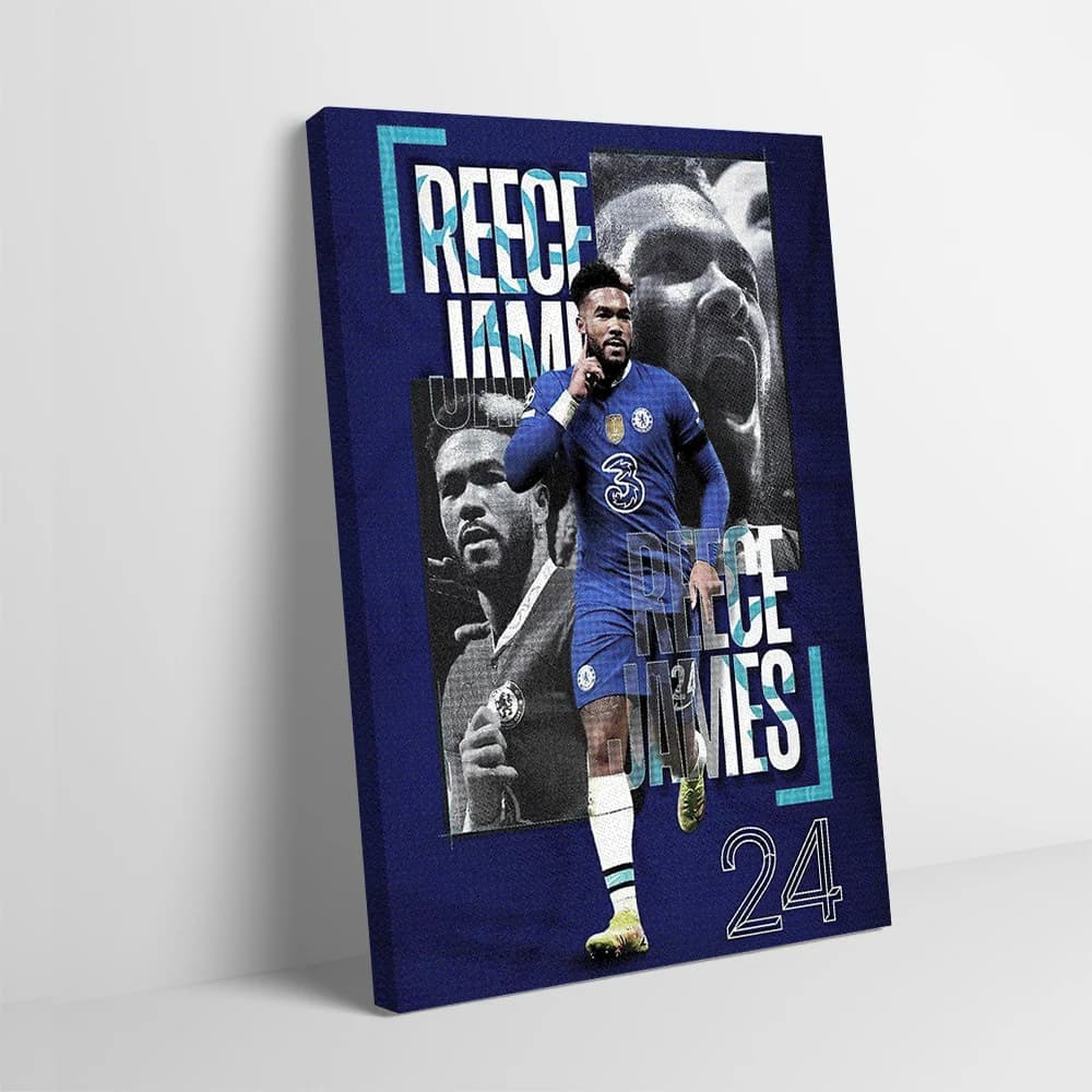 Reece James Chelsea Football Printing Poster Customizable Pictures Wall Art Canvas Painting Gift for Interior Decoration Room