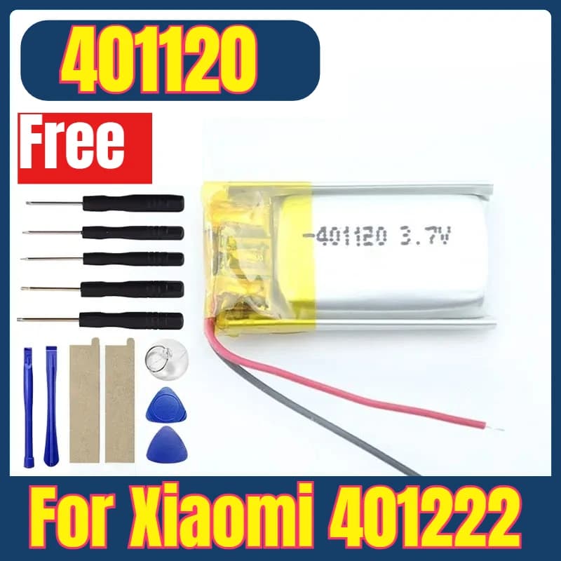 401120 Batteria ai polimeri di litio 3.7V 50mAh Sostituisci il pulsante selfie stick per Xiaomi 401222 Registratore registratore Auricolare Bluetooth