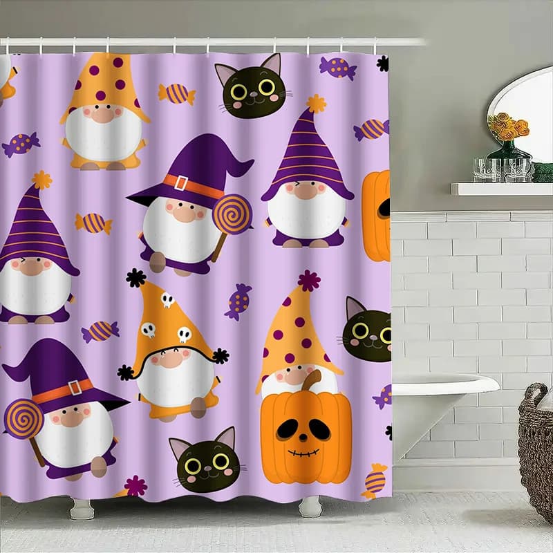 Tuniu Simpatico tenda da doccia di Halloween per bambini Decorazioni per la cameretta dei bambini Tema divertente dei cartoni animati