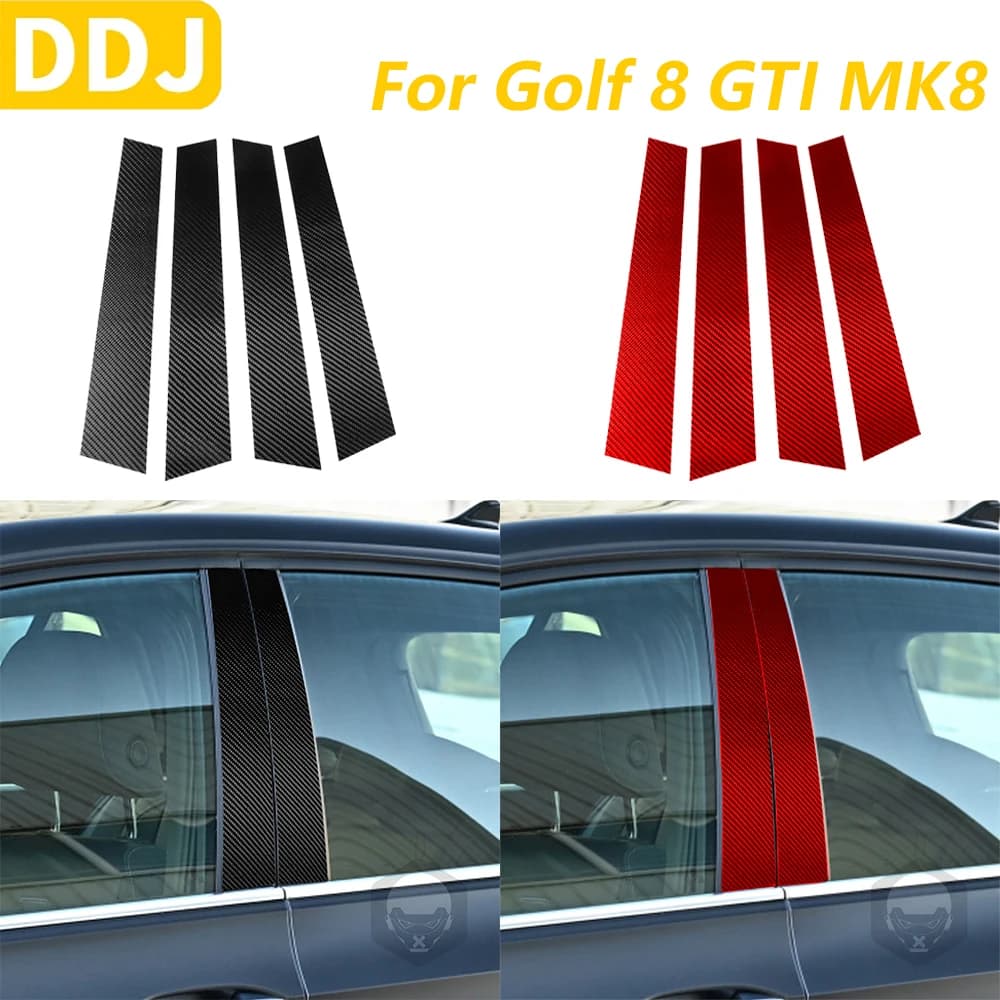 Per Volkswagen Golf 8 GTI MK8 2021-2023 Porta Esterna In Fibra di Carbonio Pilastro B Pannello di Rivestimento Della Copertura Accessori Auto Decorazione adesivo