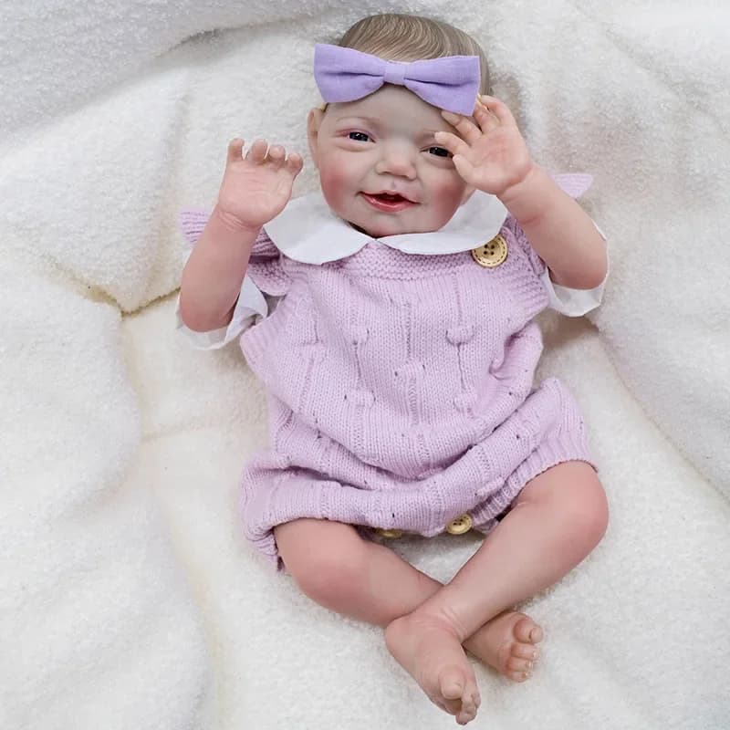 19inch Charlie Newborn Soft Body Baby Doll Already Painted Finished Reborn Baby Doll 3D Painting with Visible Veins