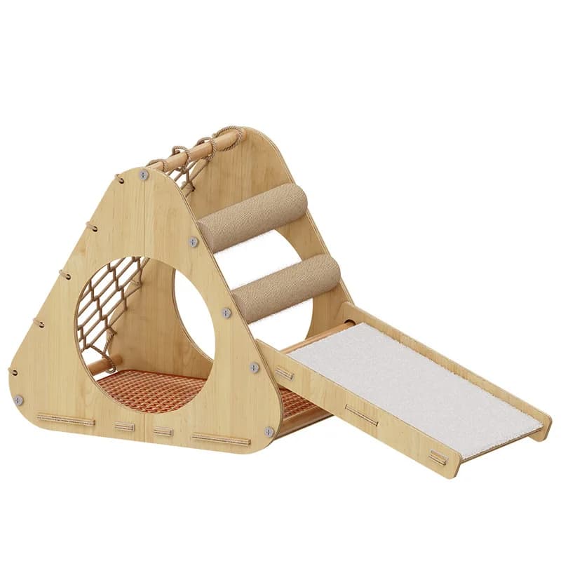 Struttura da arrampicata per gatti Tiragraffi per gatti in sisal in legno massello Nido Gatto integrato in sisal resistente all'usura