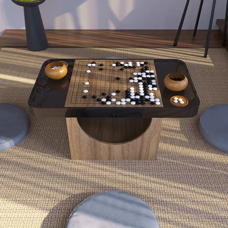 Bay window table Go table Chess table set Gobang black and white chess pieces puzzle beginner adult double-sided