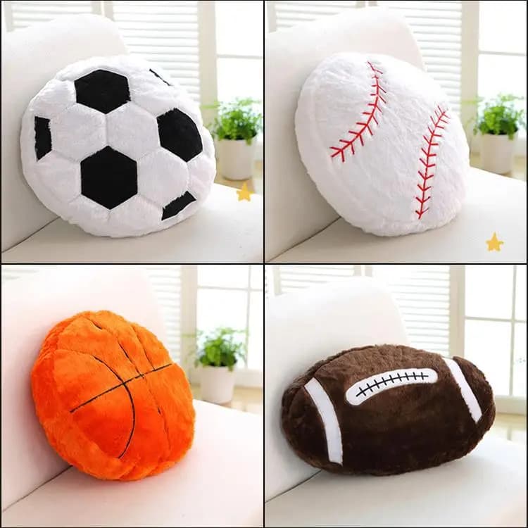 Cuscino sportivo a forma di pallacanestro e calcio, regalo in stile invernale ed estivo per fidanzato per adulto