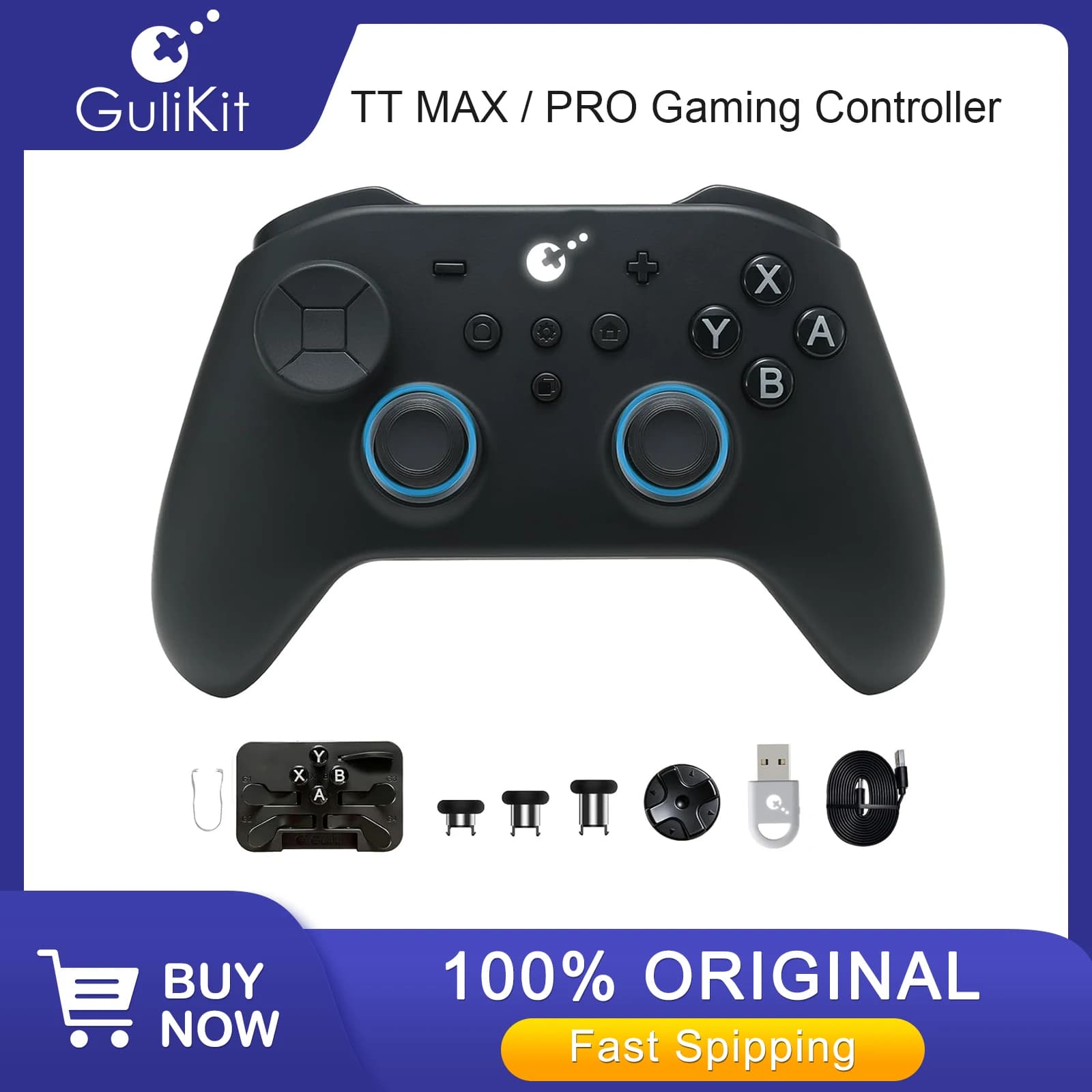 Controller Bluetooth GuliKit TT PRO/MAX per Switch 2/PC/Android/iOS - Gamepad Wireless Ultra Veloce con Joystick TMR Regolabili