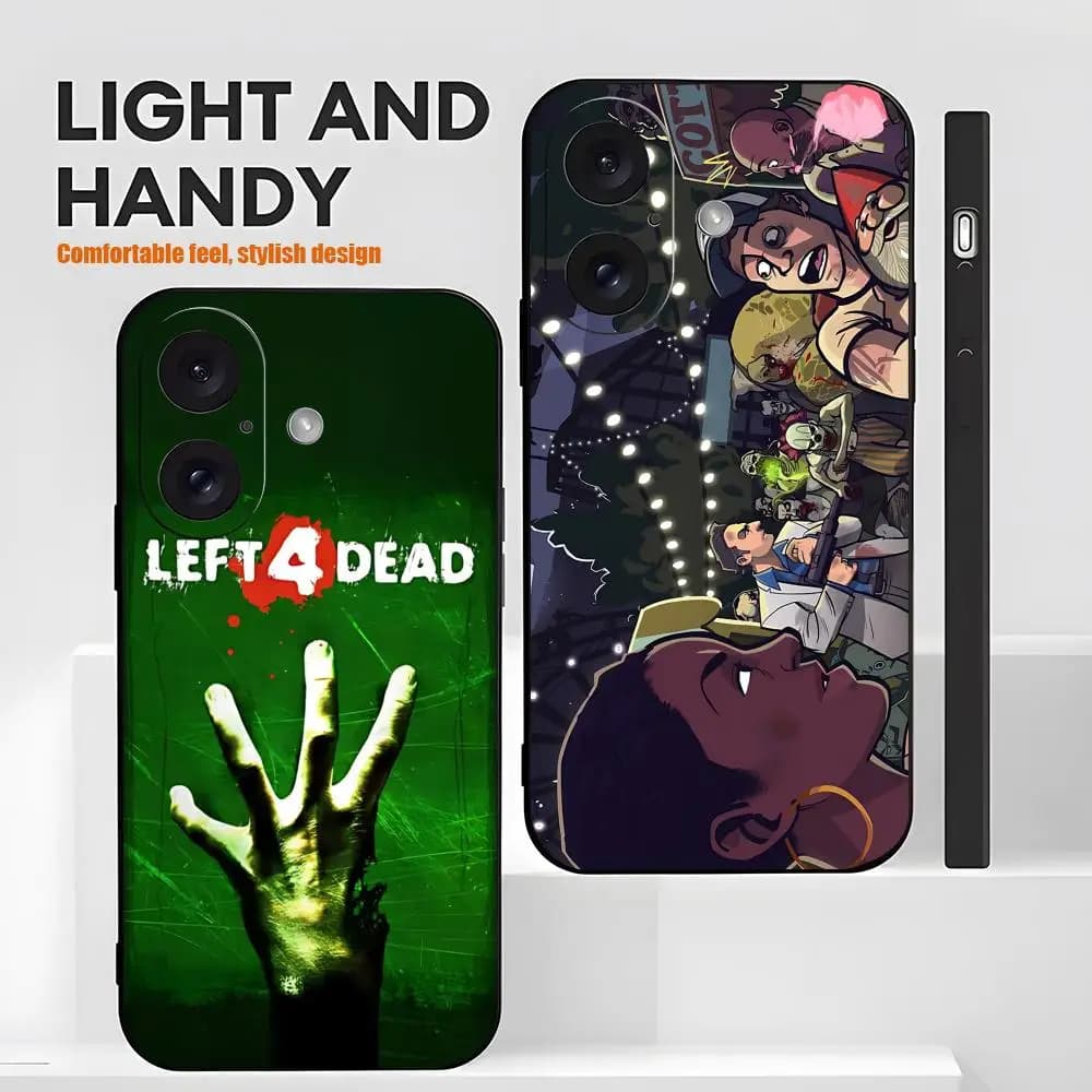 Hot Game Left 4 Dead Phone Case For iPhone 17 16 15 14 13 12 X XR XS 8 Plus Mini Pro Max Soft black Shockproof Cover