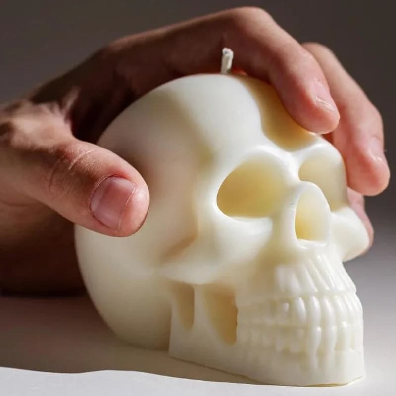 Stampi per candele in Silicone con teschio 3D artigianato con testa di fantasma fai da te stampo per sapone in resina di cristallo di gesso per regali di decorazione per feste di Halloween