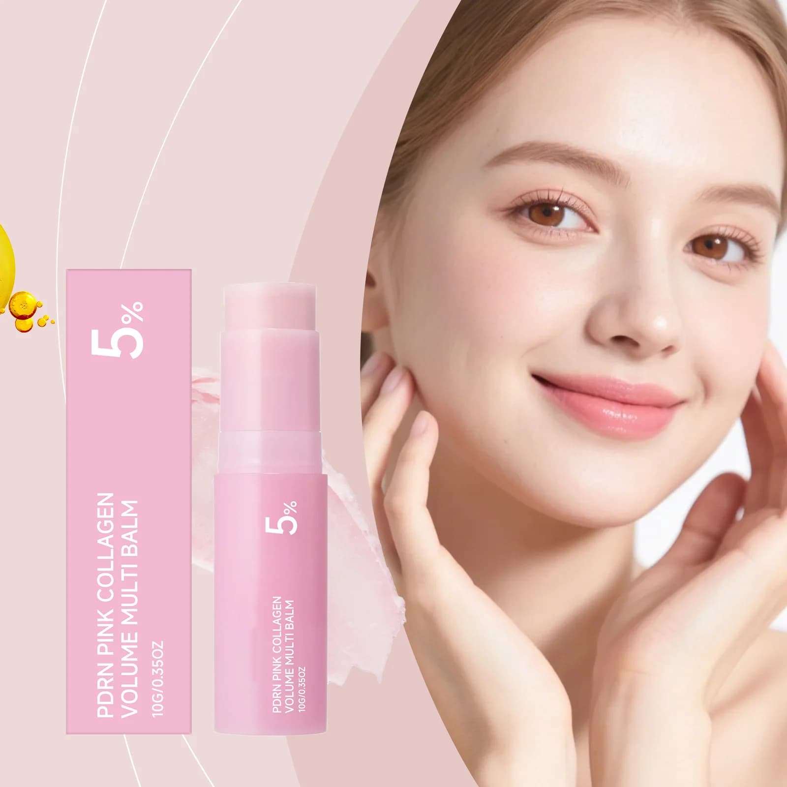 Moisturizing stick multi-effect pink. The creamy texture softens the skin of the face and neck, making it delicate and smooth, convenient.