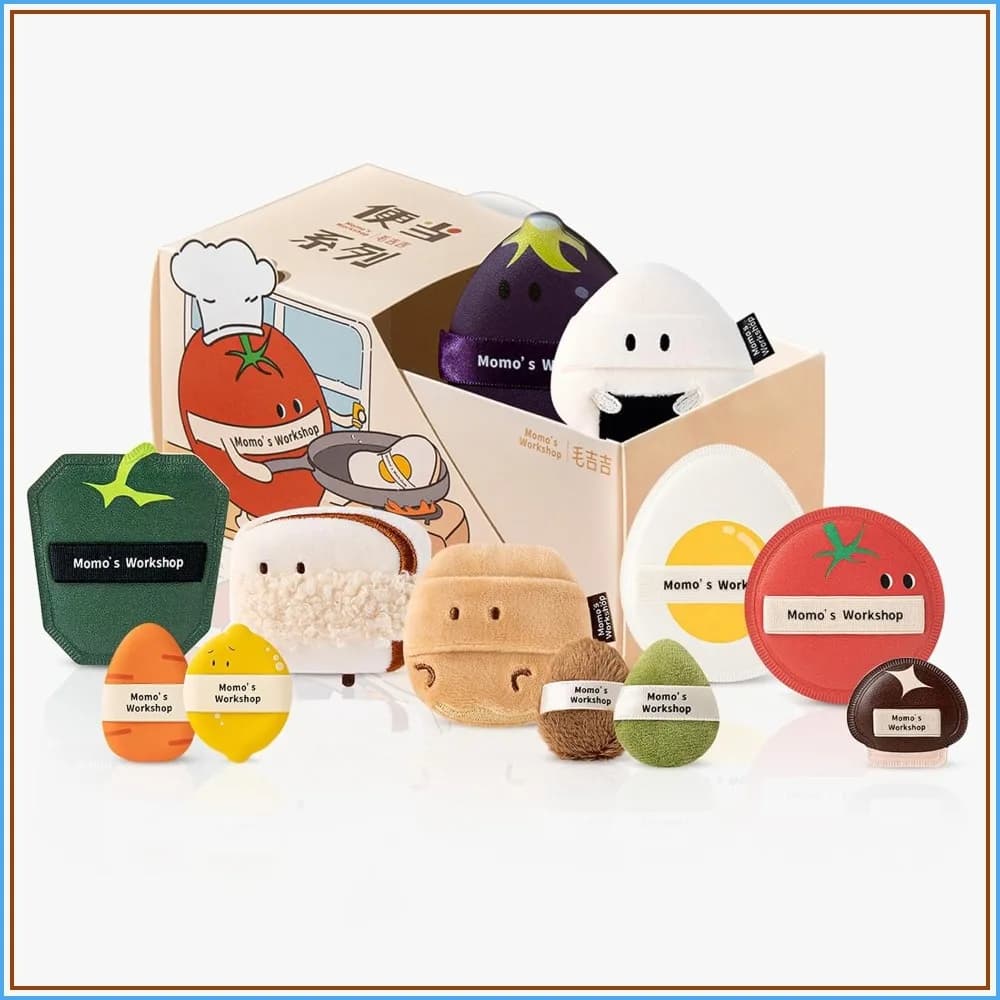 11Pcs Bento Food Makeup Sponge Set for Foundation & Powder