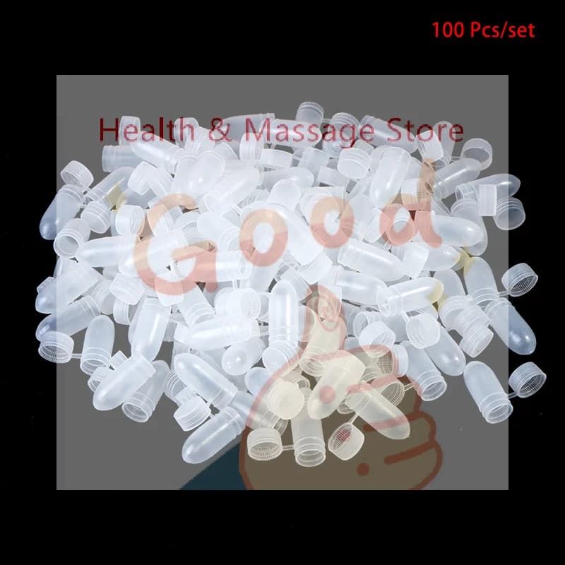 【WA】100 Pcs Portable Flip Lid Transparent Capsule Storage Containers Pill Box Holder