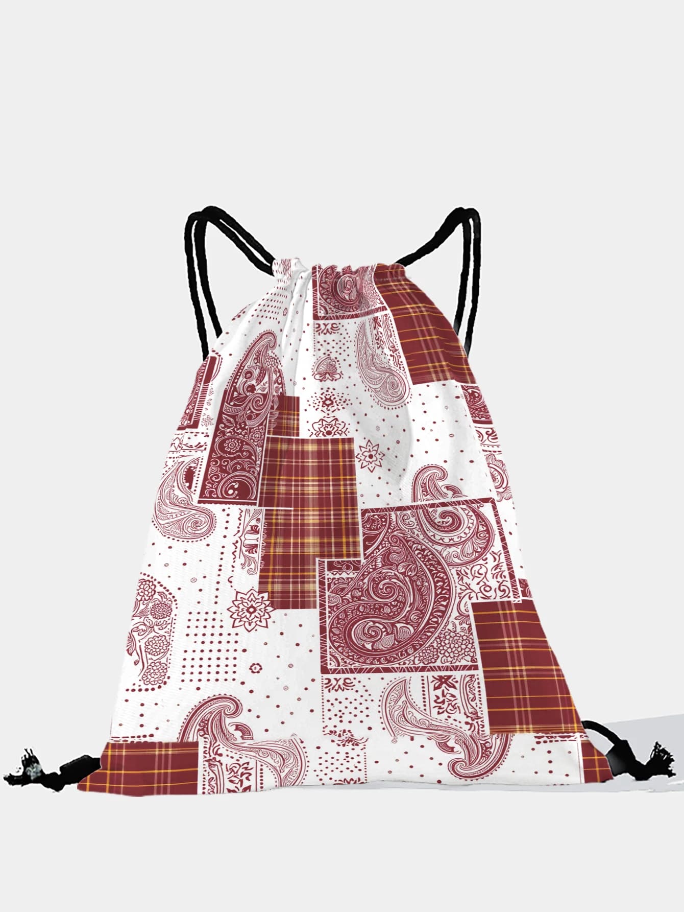 Zaino con coulisse con stampa Paisley, borsa sportiva leggera per palestra, yoga, viaggi, scuola, shopping e pendolarismo quotidiano