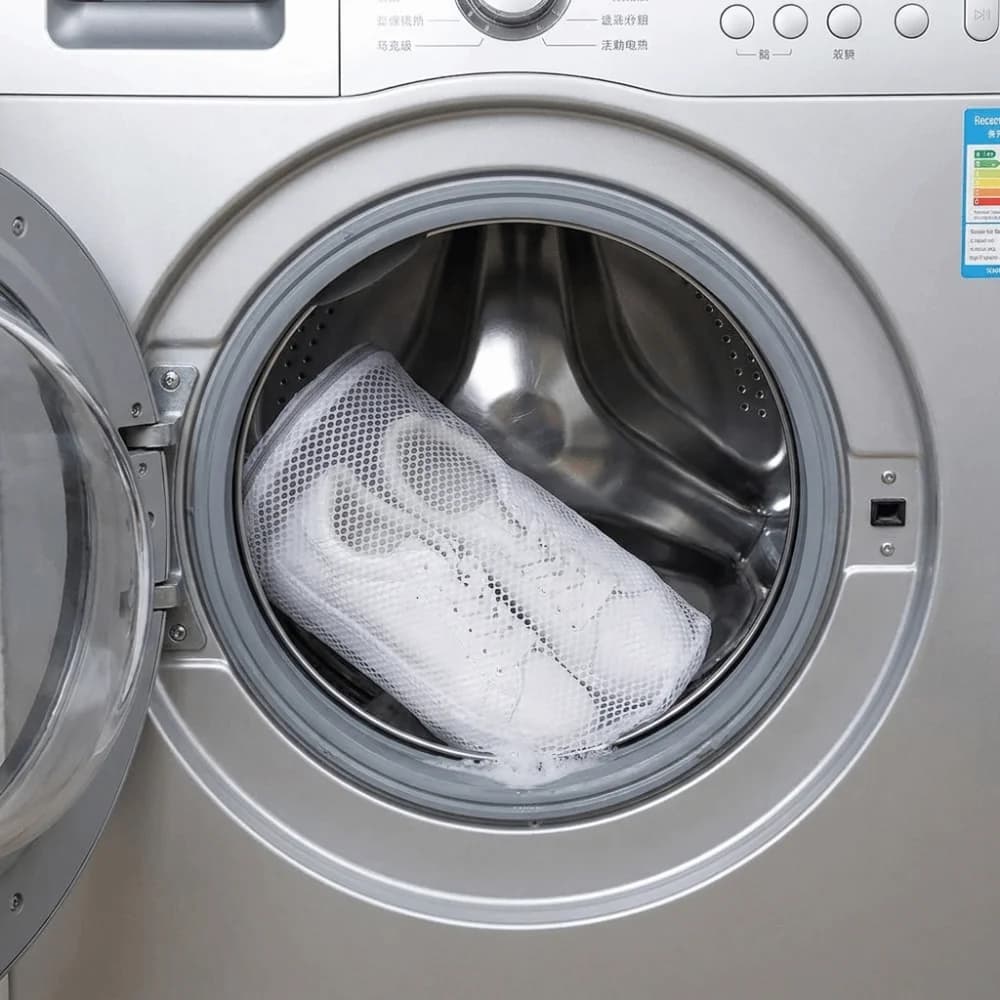 2PCS Honeycomb Mesh Shoe Washing Bags Anti-Deformation Polyester Washing Machine Shoe Bag with Zipper Laundry Shoes Protector