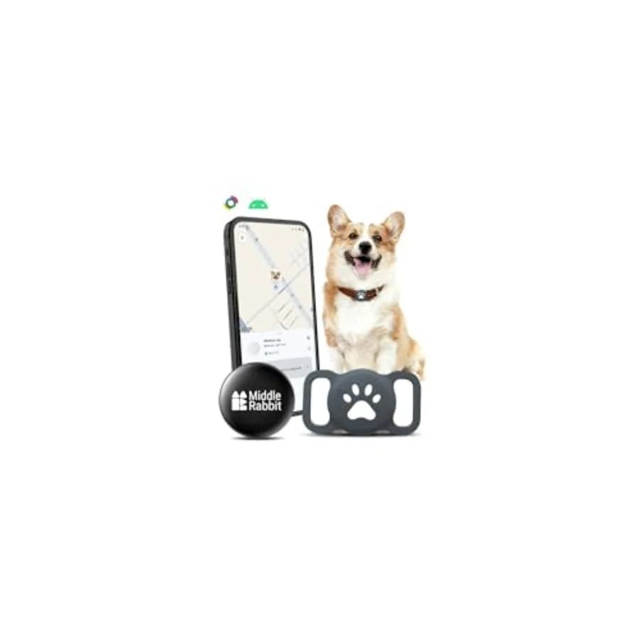 Localizzatore GPS per Cani Android, Senza Abbonamento, con Supporto in Silicone, Compatibile con Collare Esistente, Leggero