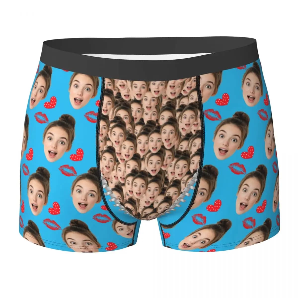 Zip personalizzata viso personalizzato foto viso boxer pantaloncini uomo slip intimo mutande moda