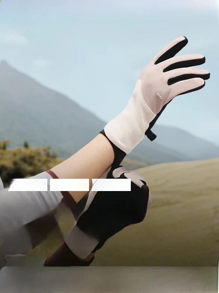 Men winter gloves in thickened fleece, touchscreen, hot, windproof, waterproof, for cycling and outdoor motorcycling
