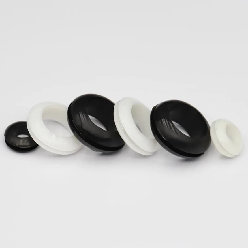 Guarnizione O-Ring per Cavi e Fili, Bianca e Nera, con Foro Bilaterale, Protezione per Cavi, 3/4/5/6/7/8/9/10/12/15/20-50mm ID