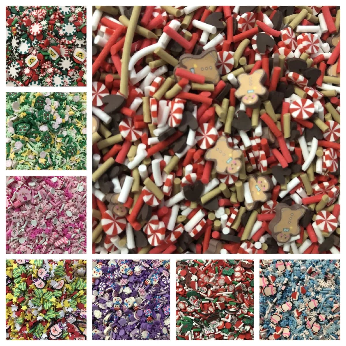 100 g/lotto polimero carino natale Mix fette di argilla spruzza per l'artigianato che fa Nail Art ,Scrapbook fai da te