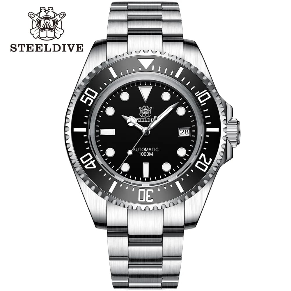 STEELDIVE SD1964 New Arrival 2024 Oversize 45.4mm Stainless Steel 1000M Waterproof NH35 Men's Automatic Underwater Watch with Valve