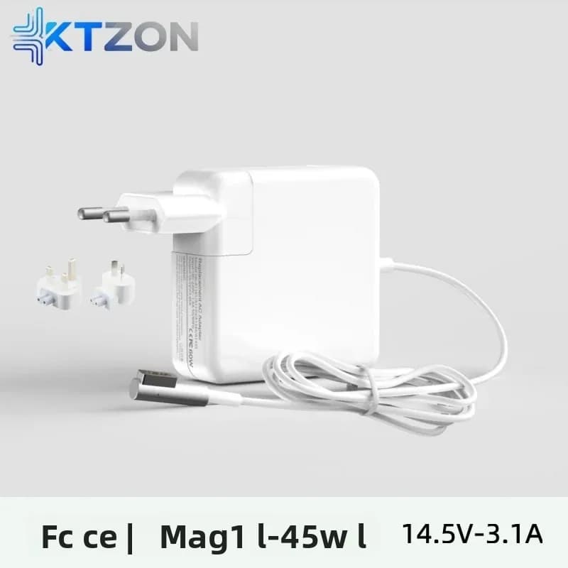 Caricabatterie adattatore di alimentazione a forma di L MagSafe1 da 45 W, ricambio per modelli MacBook Air A1369 A1370 A1374 A1244 A1269, certificato CE FCC.