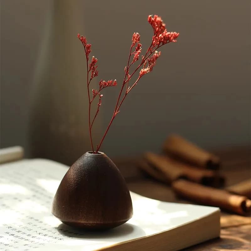 Piccolo vaso diffusore di olio essenziale in legno per interni per uso domestico ornamenti decorativi per fiori secchi