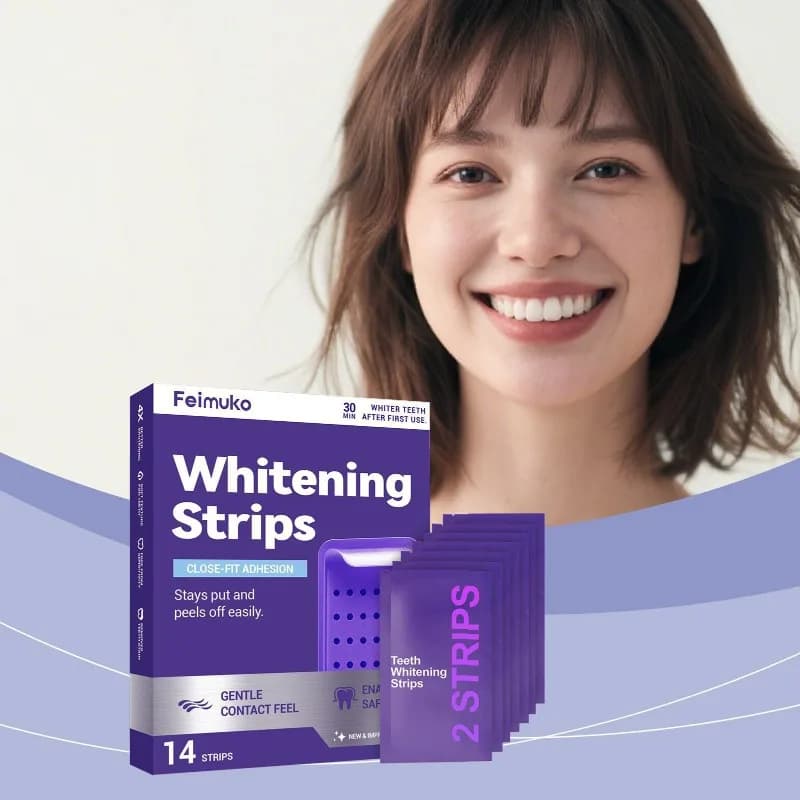 Effective and safe tooth whitening strips, suitable for sensitive teeth, easy to apply and remove