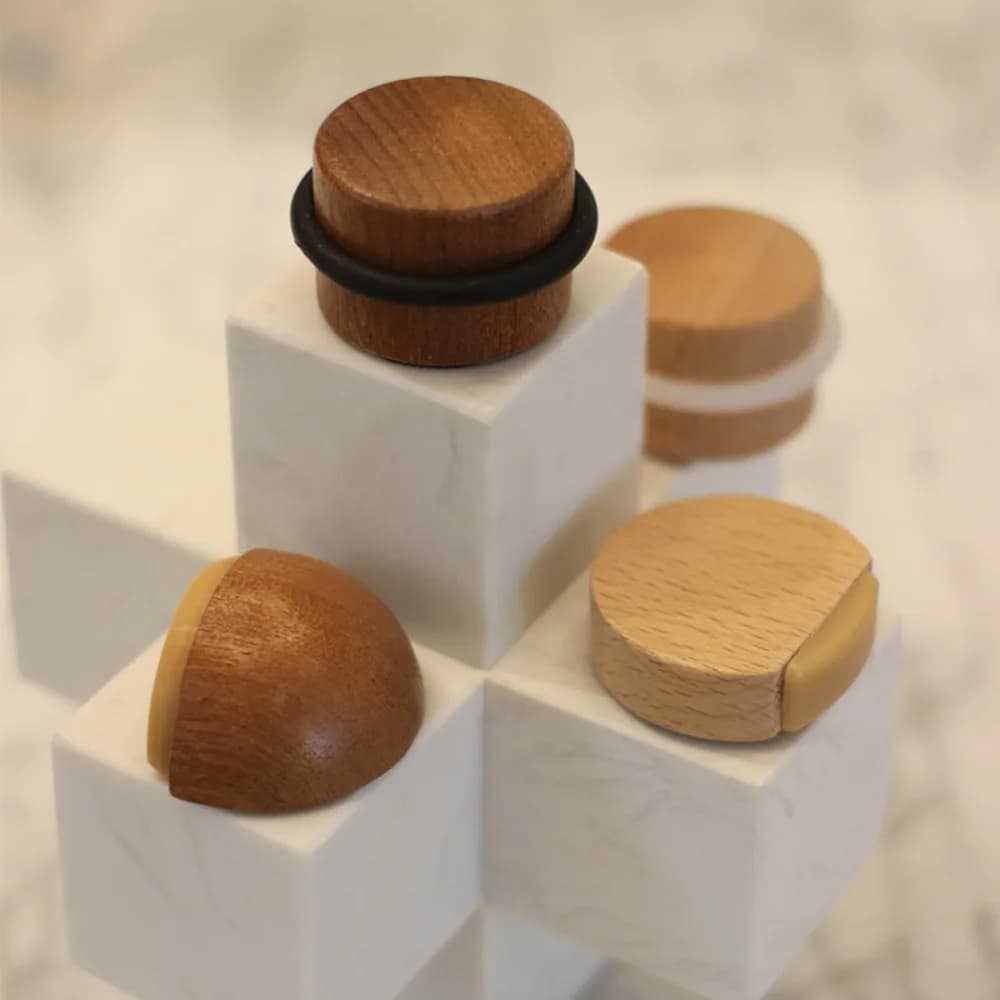 New Solid Wooden Door Stopper Reduce Noise Nail-free Door Blocking Device Home Anti Collision Doorstop