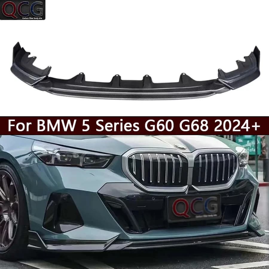 For BMW Series 5 G60 G68 2024+ Spoiler Carbon Fiber Front, Front Bumper Diffuser, Car Accessories, Car Kit
