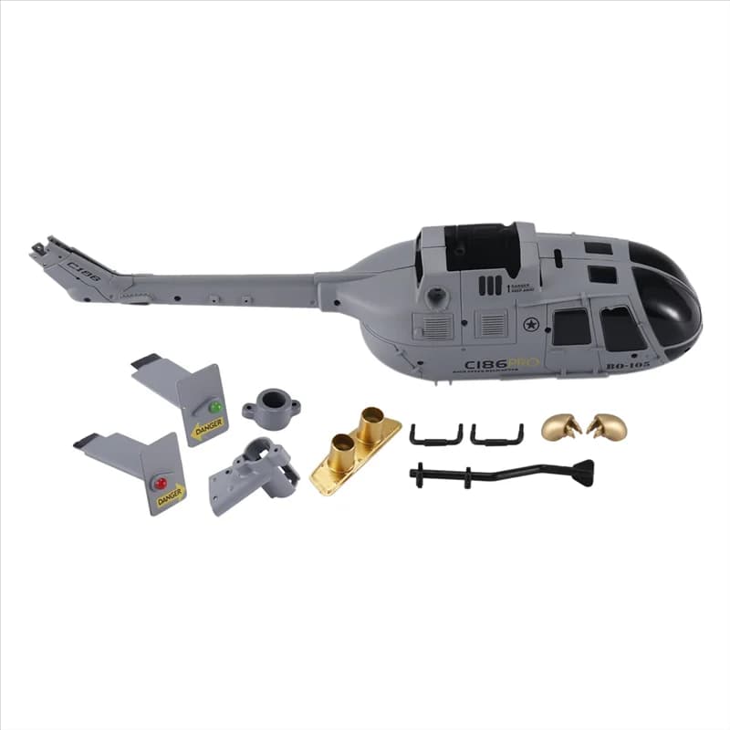 C186 C-186 Pro Shell Cover Set RC air helicopter drone spare parts upgrade accessories, grey