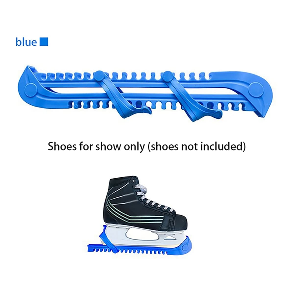 Nuovo 1 paio di pattini da ghiaccio lame da pattinaggio protezione scarpe protezioni coperture pratiche custodia protettiva regolabile manica lama-blu