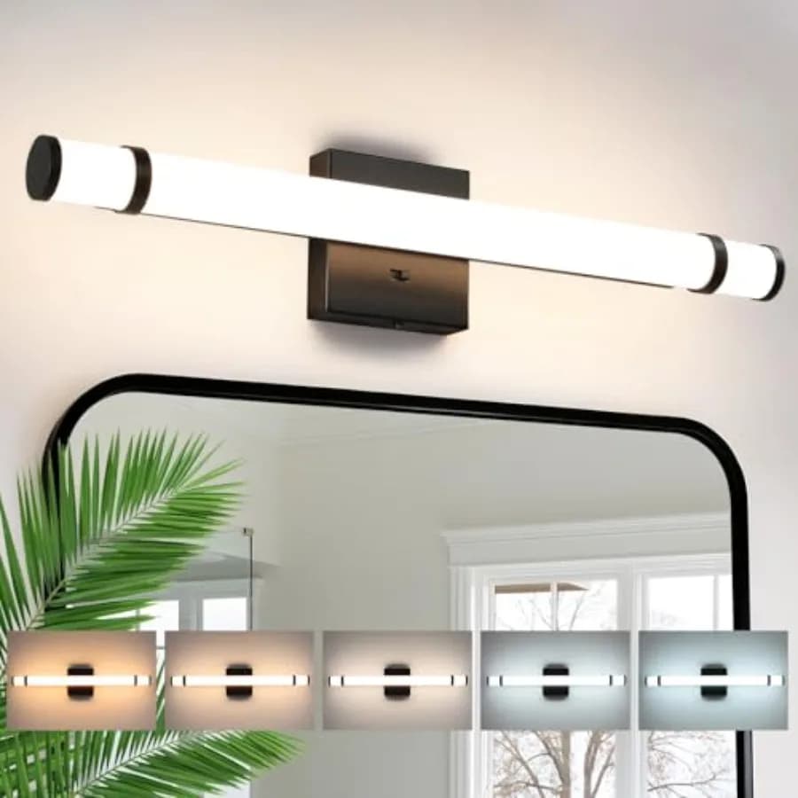 Lampada da Bagno a LED 14W Dimmerabile 5CCT, Illuminazione per Specchio, Applique da Parete per Bagno B