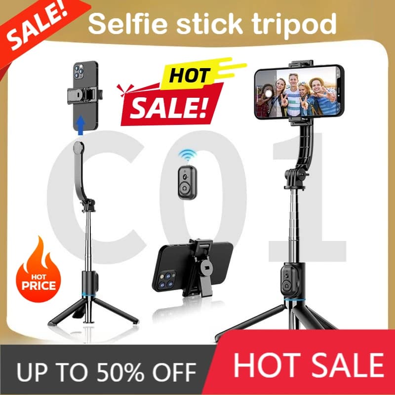 C01 Asta Selfie con Treppiede Integrato per Riprese, Foto, Streaming Live, Registrazioni, Bluetooth