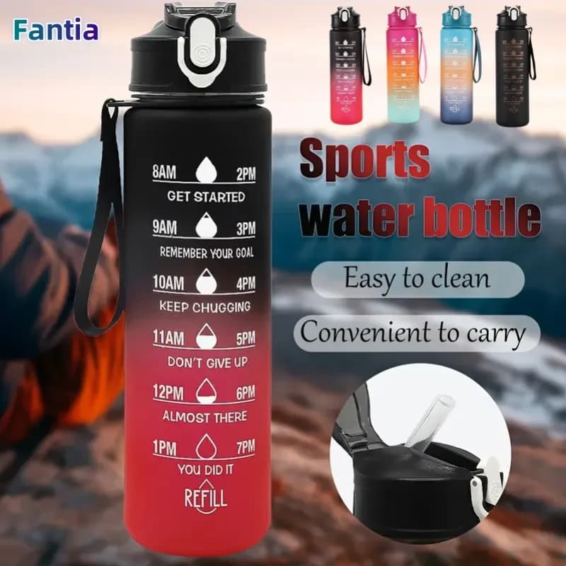 Sports brace with track of time, tipping cover with leak-proof closure for easy transport, ideal for outdoor adventures