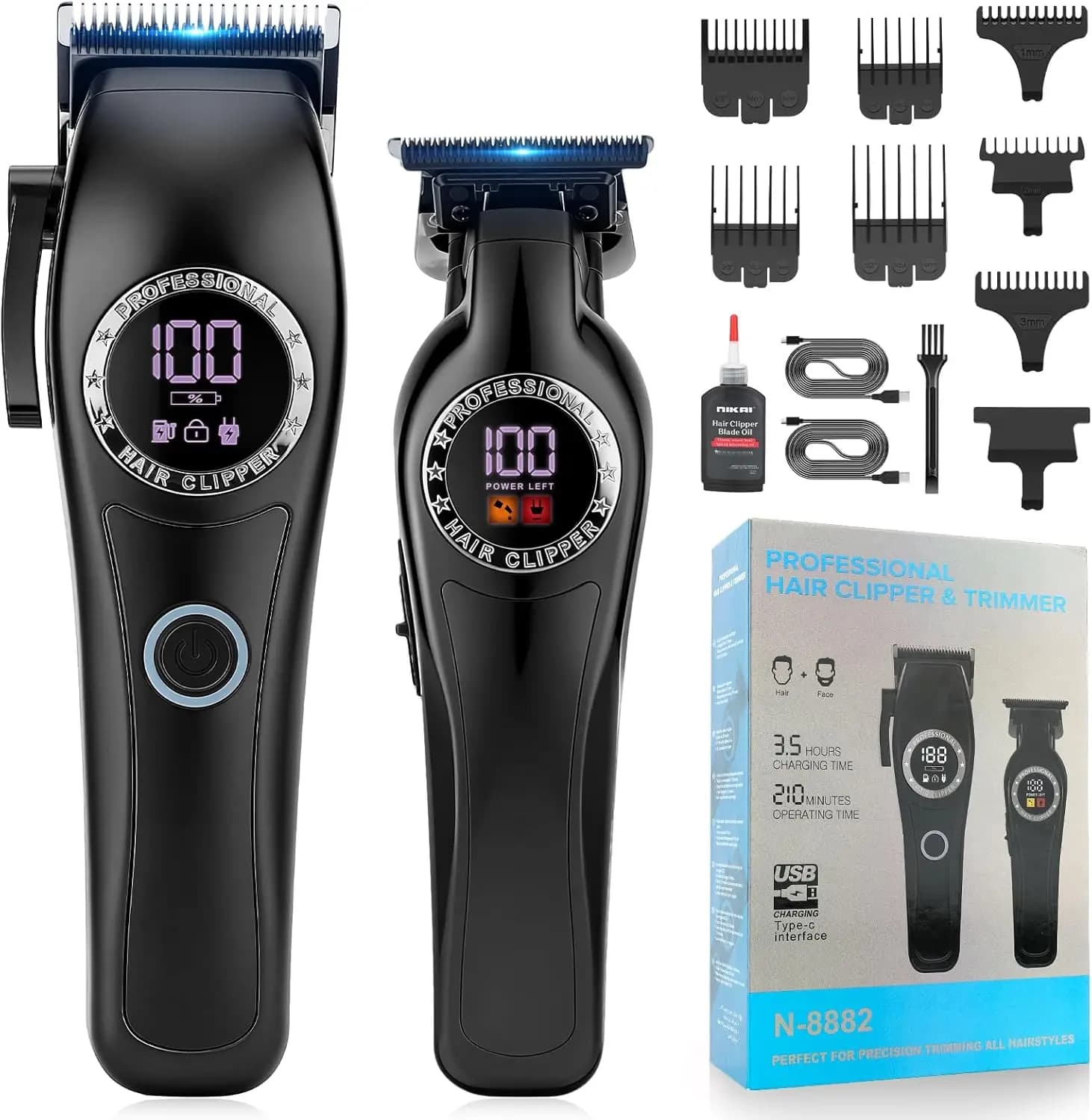 New Model 2026: Professional Haircut and Adjustbarba for Men, Wireless Tosatrici Set, Electric Haircut with T-blade