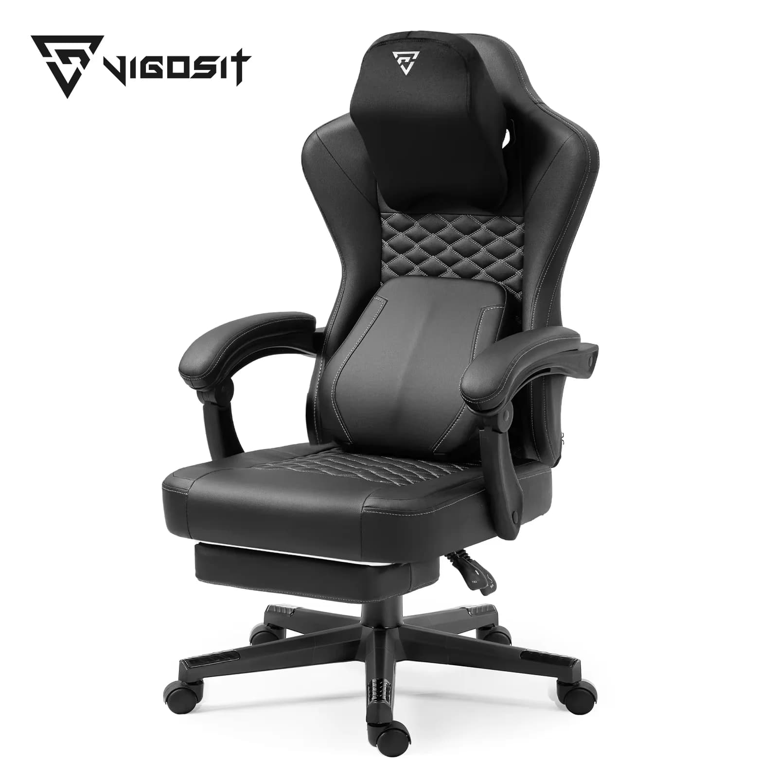 Sedia da Gaming Vigosit con Supporto Lombare Riscaldato e Massaggiante, Sedia Ergonomica da Computer con Cuscino Pelvico