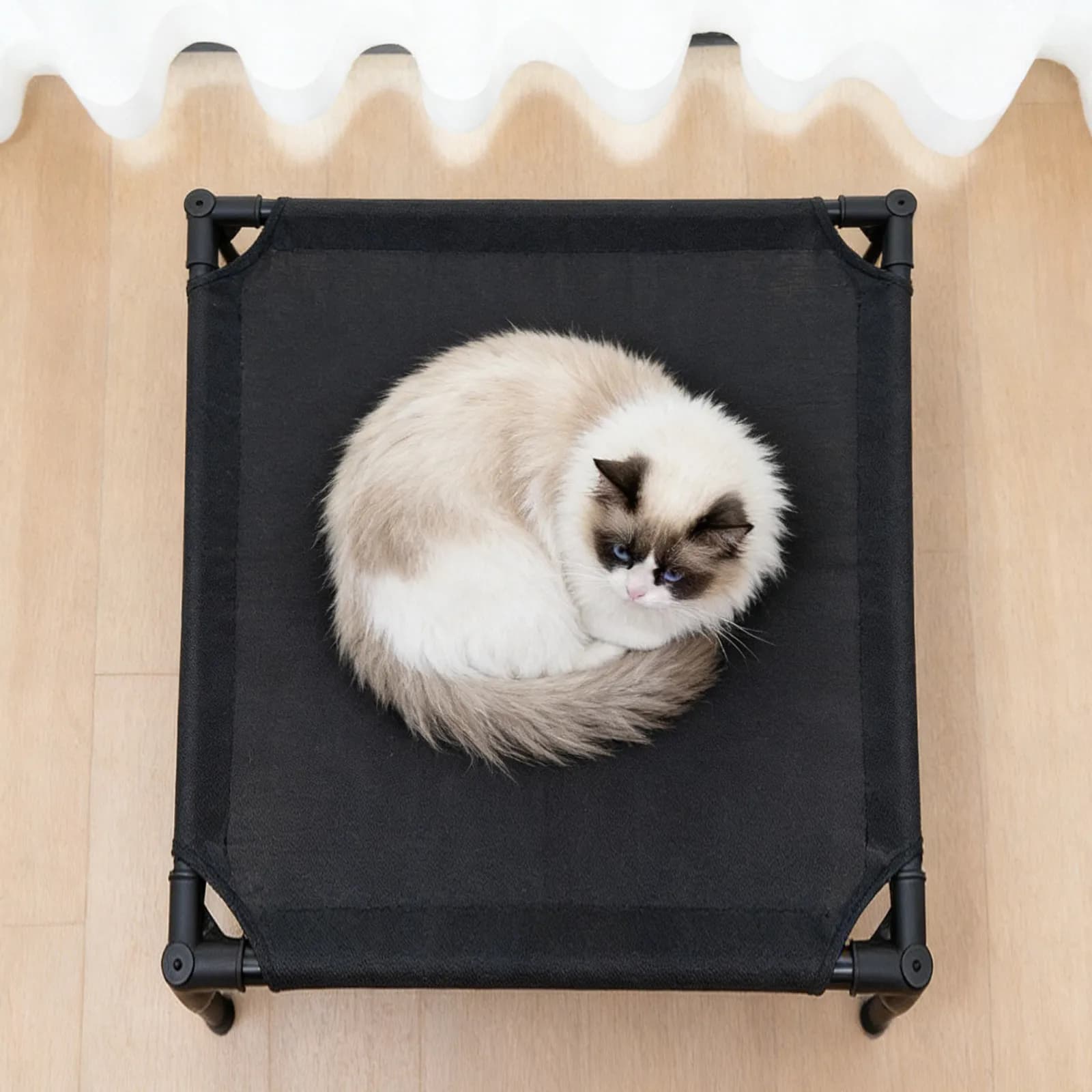 Copertura per Cuccia Rialzata per Cani 28x24 Pollici, Tessuto di Ricambio Rimovibile e Lavabile per Cuccia a Rete Rialzata per Animali Domestici, per Interni ed Esterni, Nero