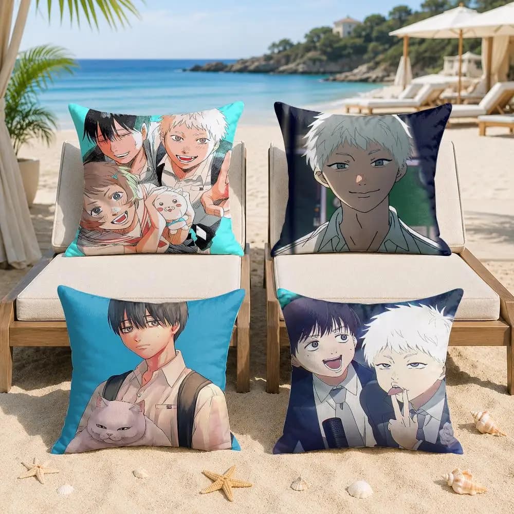The S-Summer Hikaru Died Cushion Cover Silky Short Plush Invisible Zipper Dustproof Sofa Pillow Case For Home Decor