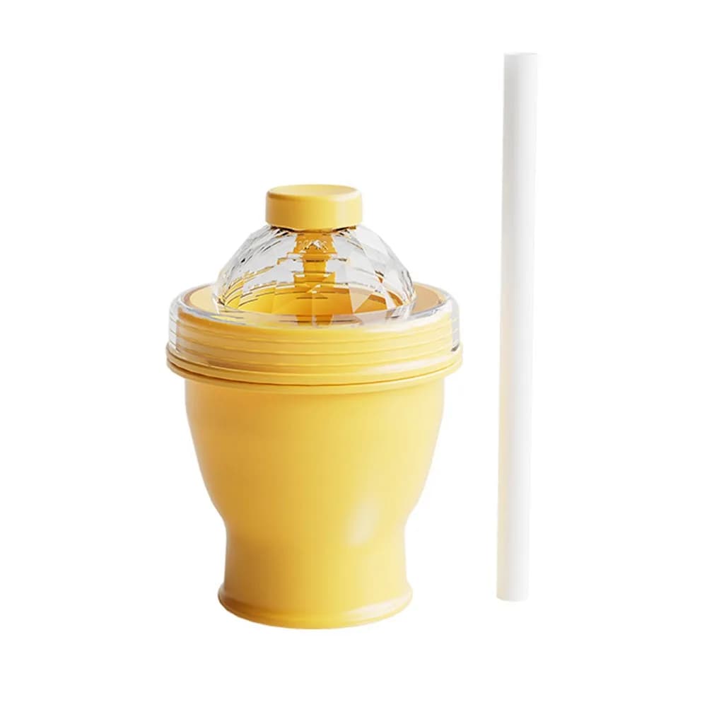 Stampo per Ghiaccio Pieghevole 2-in-1, Tazza Anti-perdita per Palline di Ghiaccio, Grado Alimentare, Senza BPA, con Coperchio e Cannuccia, in Silicone