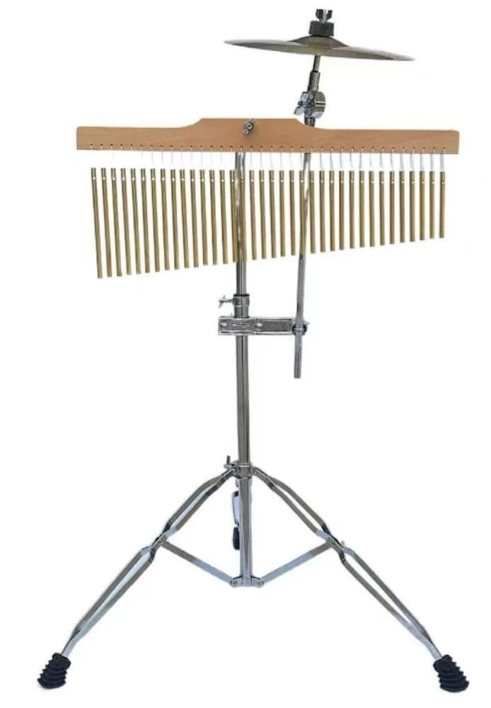 Metal Bar Chime Percussion Set 36 Tone Wind Chime With Support Stand Hand Cymbal For Music Teaching