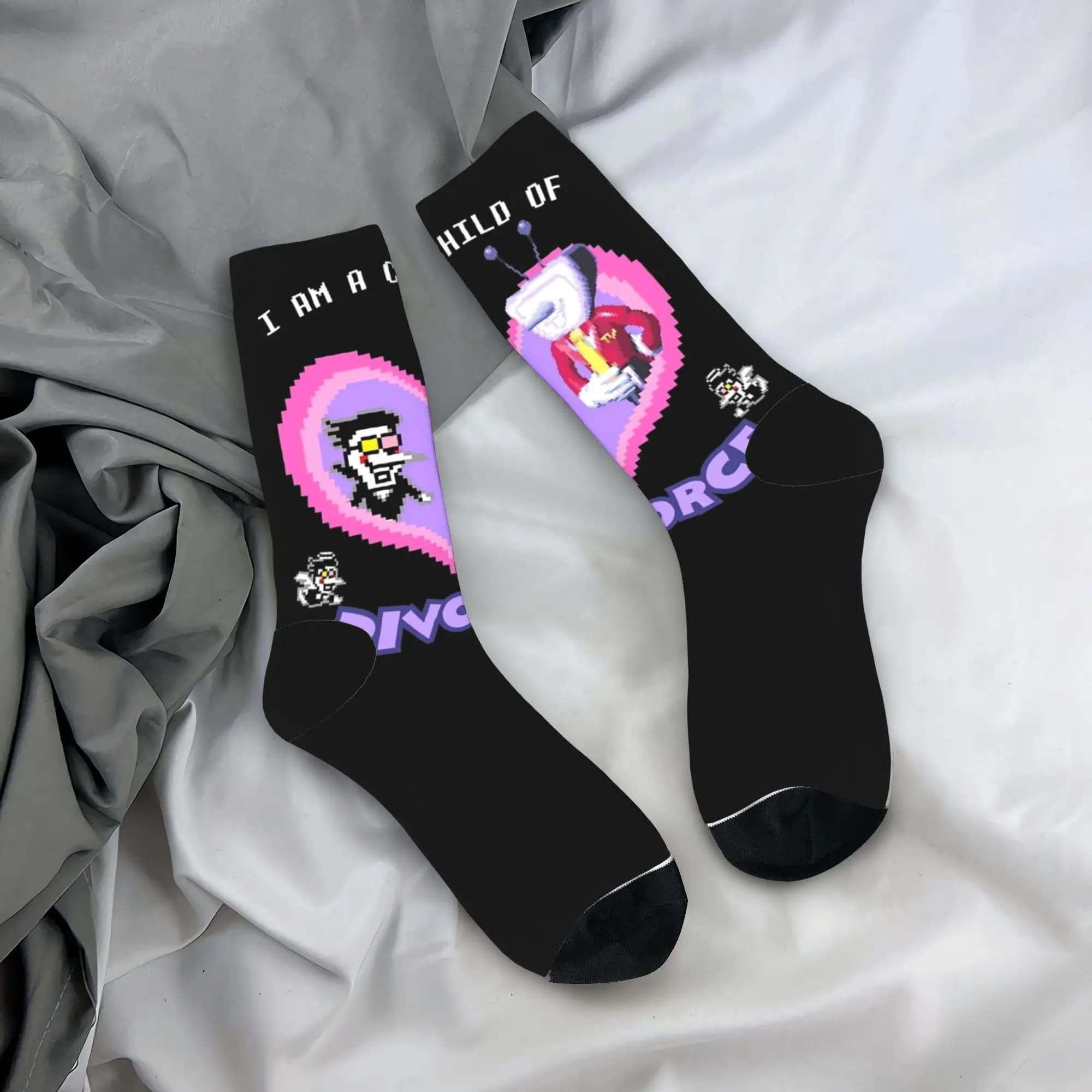 New Men's Socks Casual Spamton and Tenna Child of Divorce Sock Deltarune High Quality Women Stockings Summer Autumn Winter