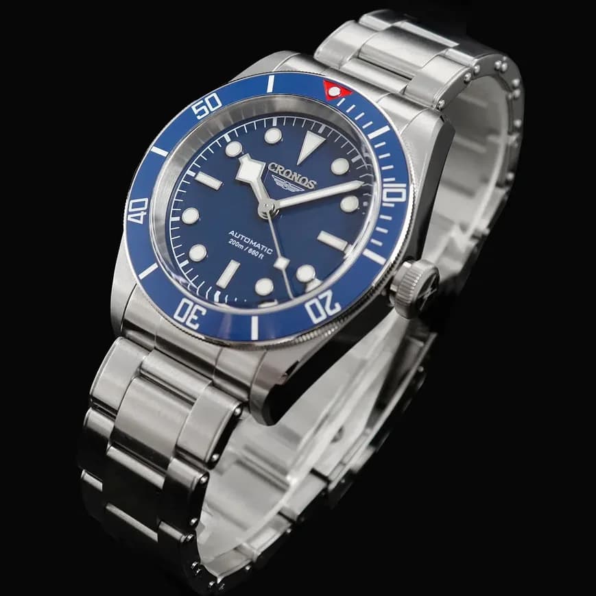 Orologio Automatico da Uomo CRONOS 41mm, Orologio da Polso Meccanico Subacqueo 20ATM Impermeabile, Vetro Zaffiro, Luminoso BGW-9, Ghiera in Ceramica PT5000