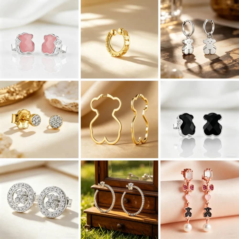 2026 New S925 Pure Silver Fashionable Bear Earrings for Women, Exquisite Accessories, Parties, Bear Patterns