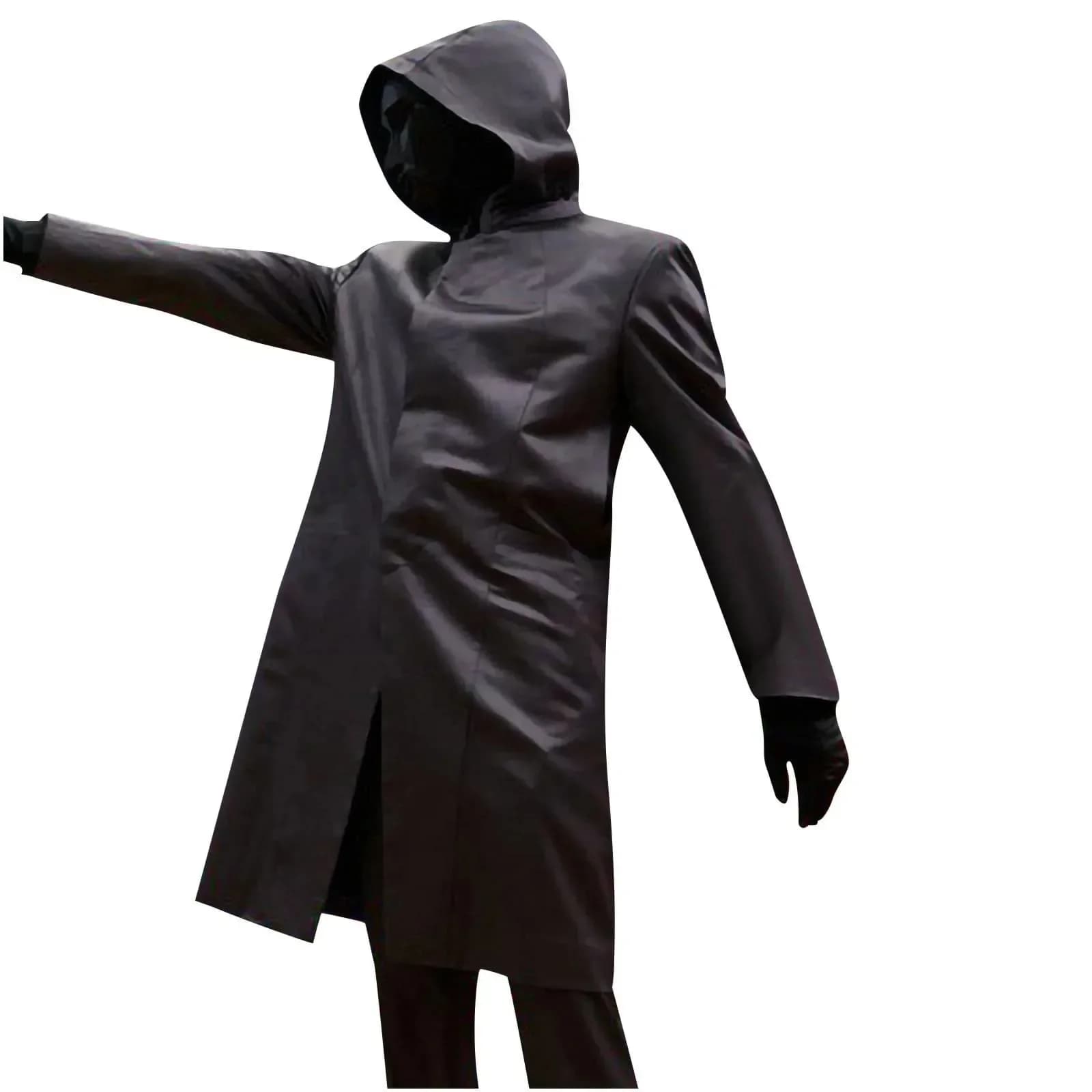 Cosplay Korean Drama Costume with Gloves, Black Men's Suit, Triangular Coating, Medieval Men's Coat for Carnival Party