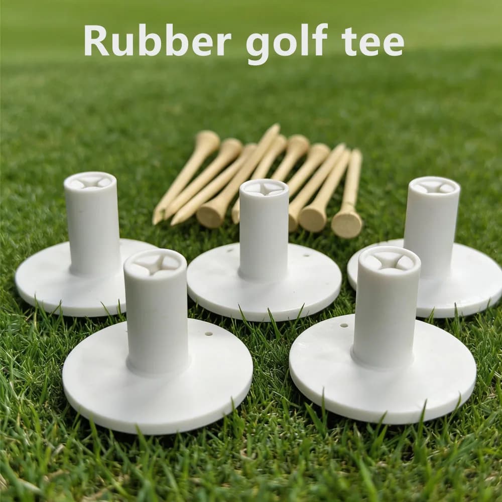 Set di Tee da Golf con Testa a Croce da 38mm in Gomma e Asta in Bambù da 70mm, Eco-Friendly e Durevoli per Ridurre il Frizione e Migliorare le Distanze