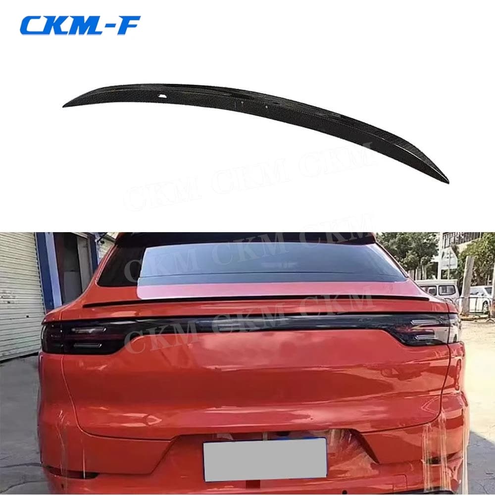 Reale In Fibra di Carbonio Baule Posteriore Anatra Spoiler Ala Per Porsche Cayenne Standard/Sport 2022 Auto Boot Spoiler Accessori FRP Nero
