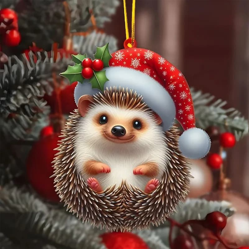 New Acrylic Flat Animal World Christmas Gift Pendant Keychain Bag Clothes Hanger