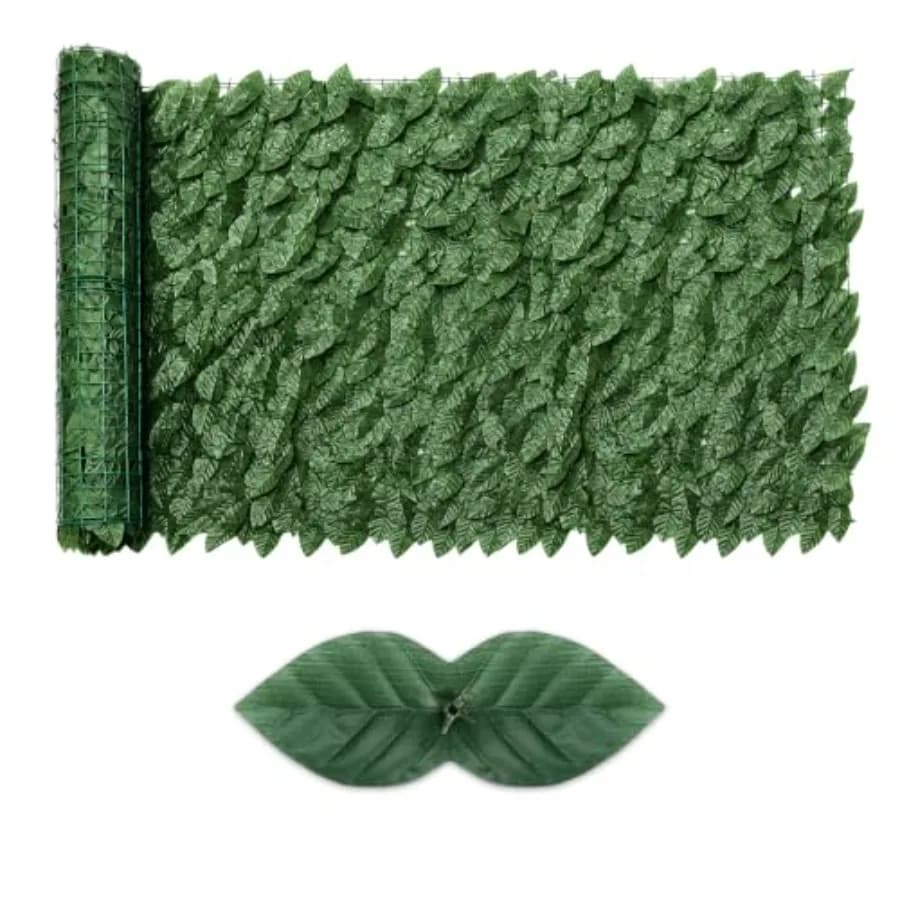 Artificial Ivy Privacy Fence Screen, 39.4" X 236" UV-Anti Fake Leaves Plant Vine, Privacy Hedges Wall for Indoor Outdoor Garden