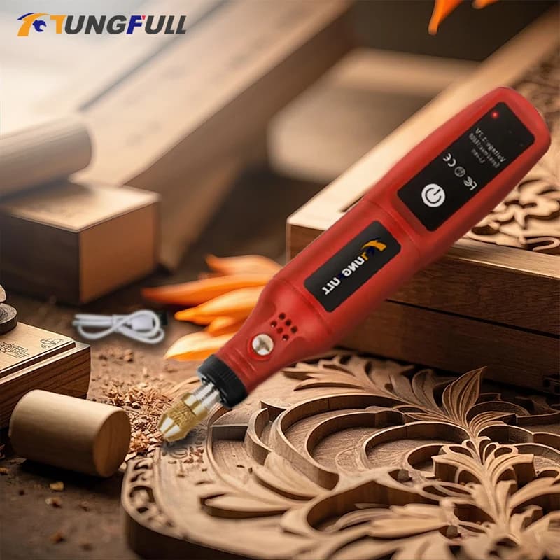 2025 Nuova penna per incisione Mini trapano a batteria Set di accessori per molatura Penna per incisione per la lavorazione del legno Ricarica USB