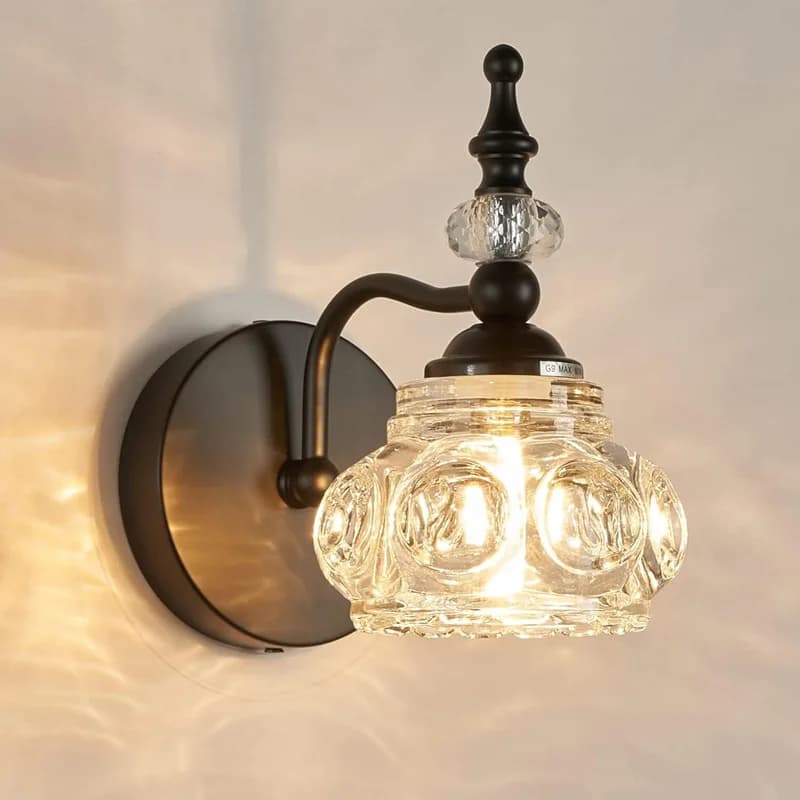 Moderna lampada da parete in cristallo di lusso a LED in oro studio camera da letto bagno specchio anteriore soggiorno decorazione lampada da interno per la casa