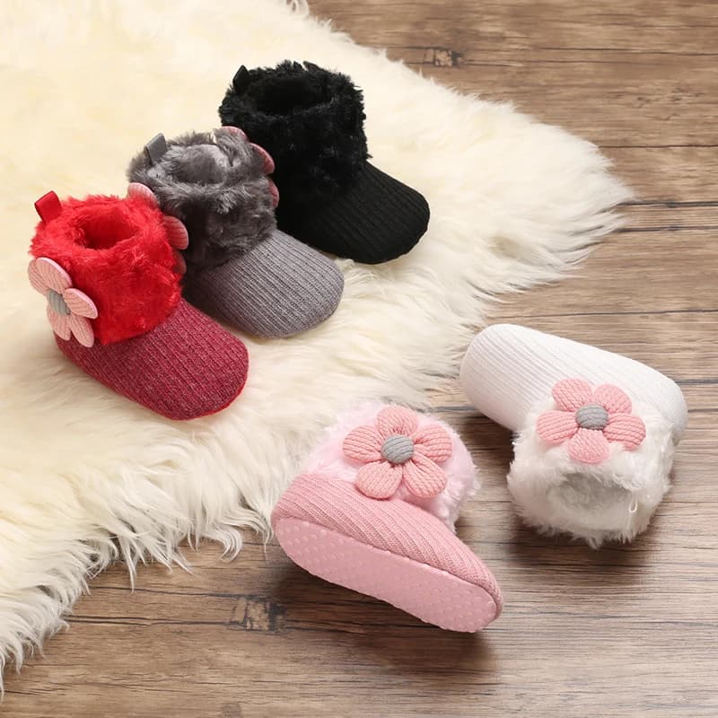 Inverno Neonato Stivaletti in cotone Suola antiscivolo Bambino Ragazzi Ragazze Primi camminatori Infantile Caldo pile Scarpe Stivali da neve 0-18 mesi